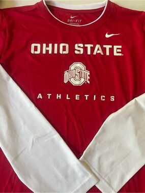 Nike Red & White Dri-FIT Athletic Long Sleeve